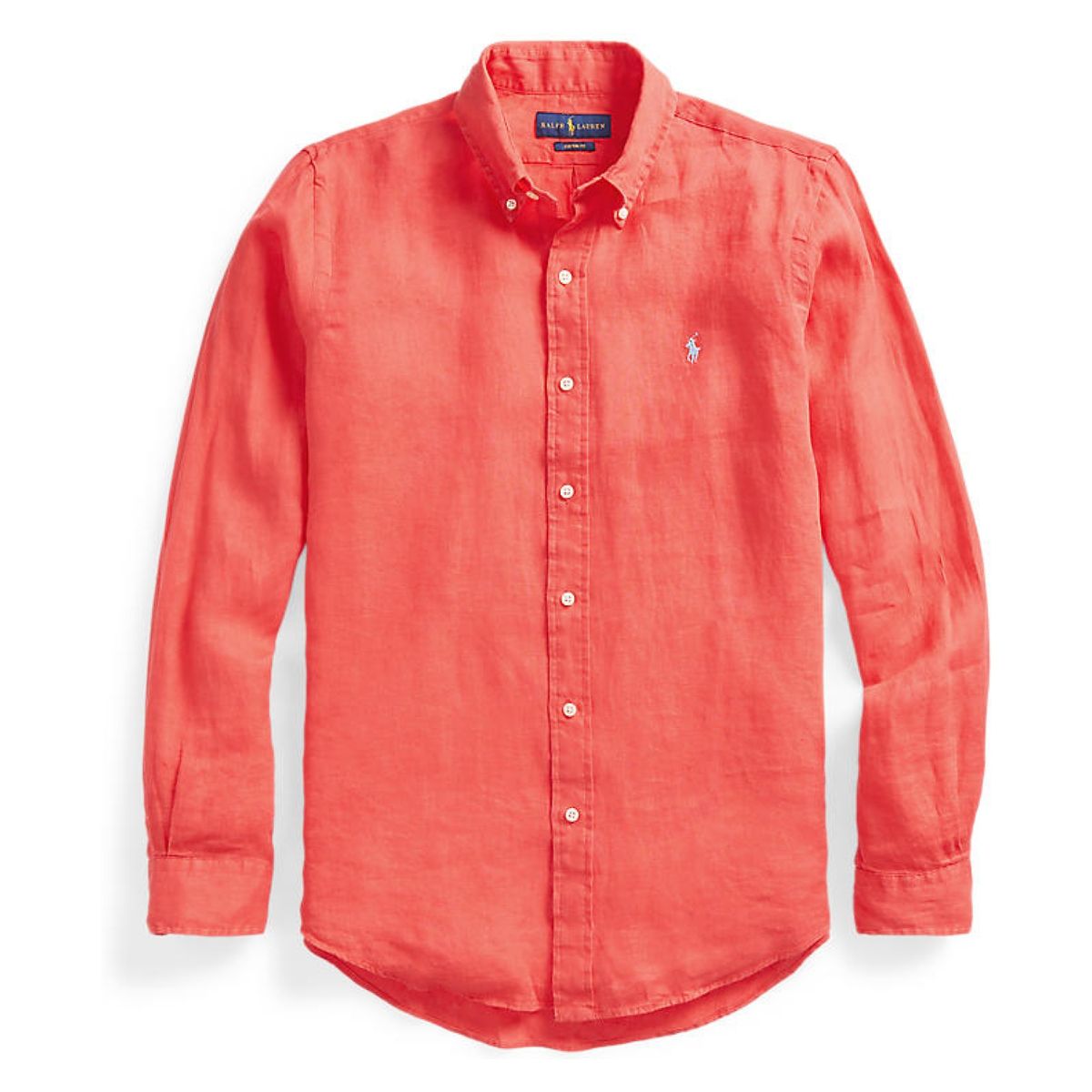 POLO - Polo Camisa Casual Manga Larga Lino Hombre