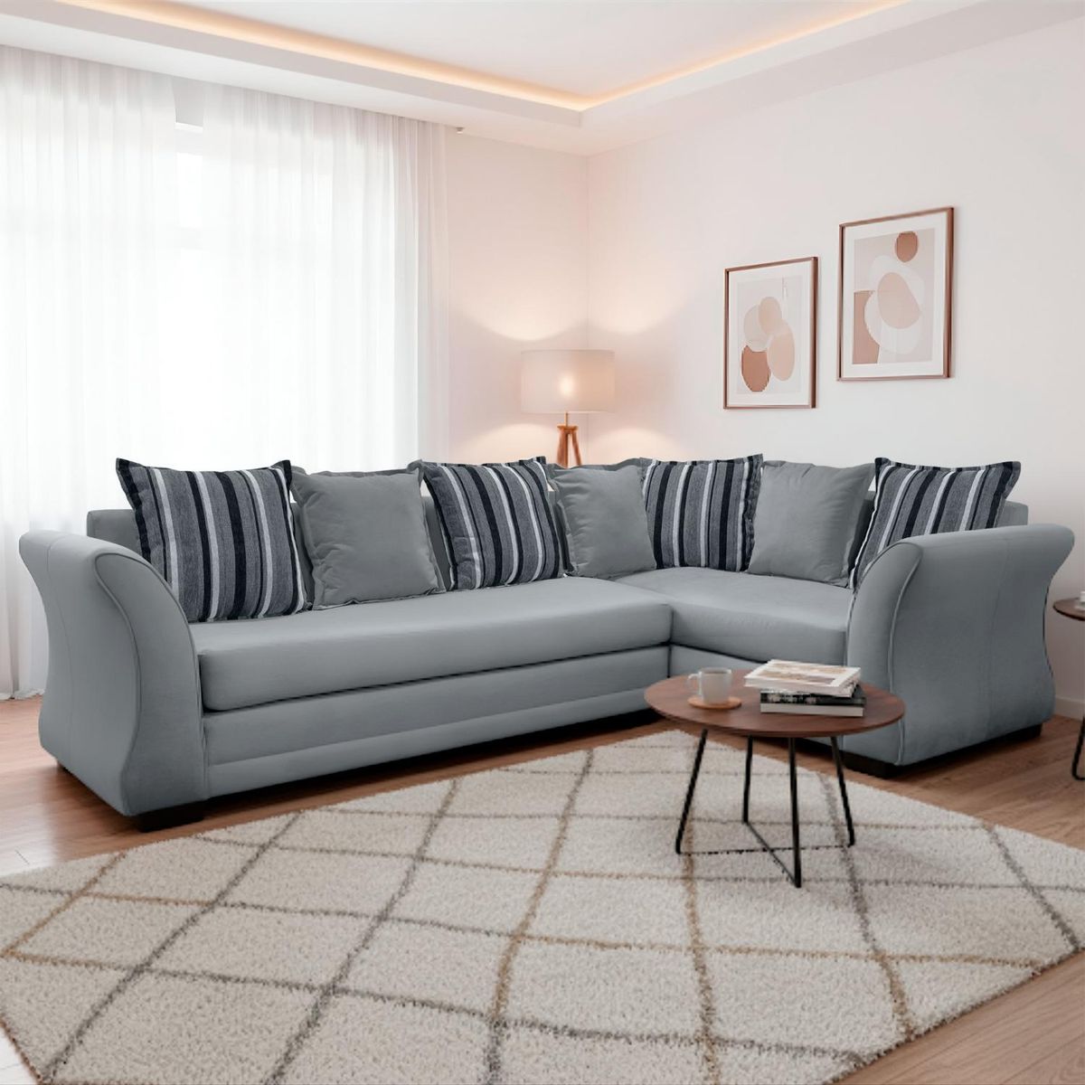 LIVING FACTORY - Sofá Seccional Camel Resorte Felpa Derecho Living Factory