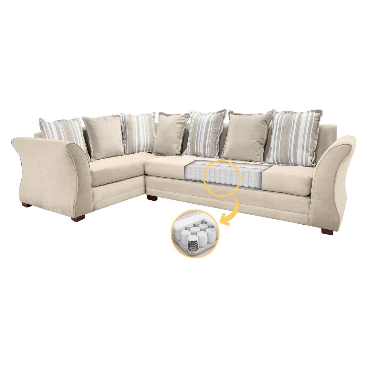 LIVING FACTORY - Sofá Seccional Camel Resorte Felpa Izquierdo Living Factory