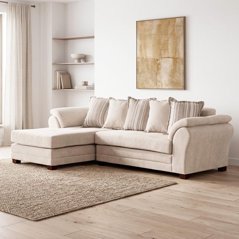 Sofa Seccional Mustang Resorte Chenille Izquierdo Crudo
