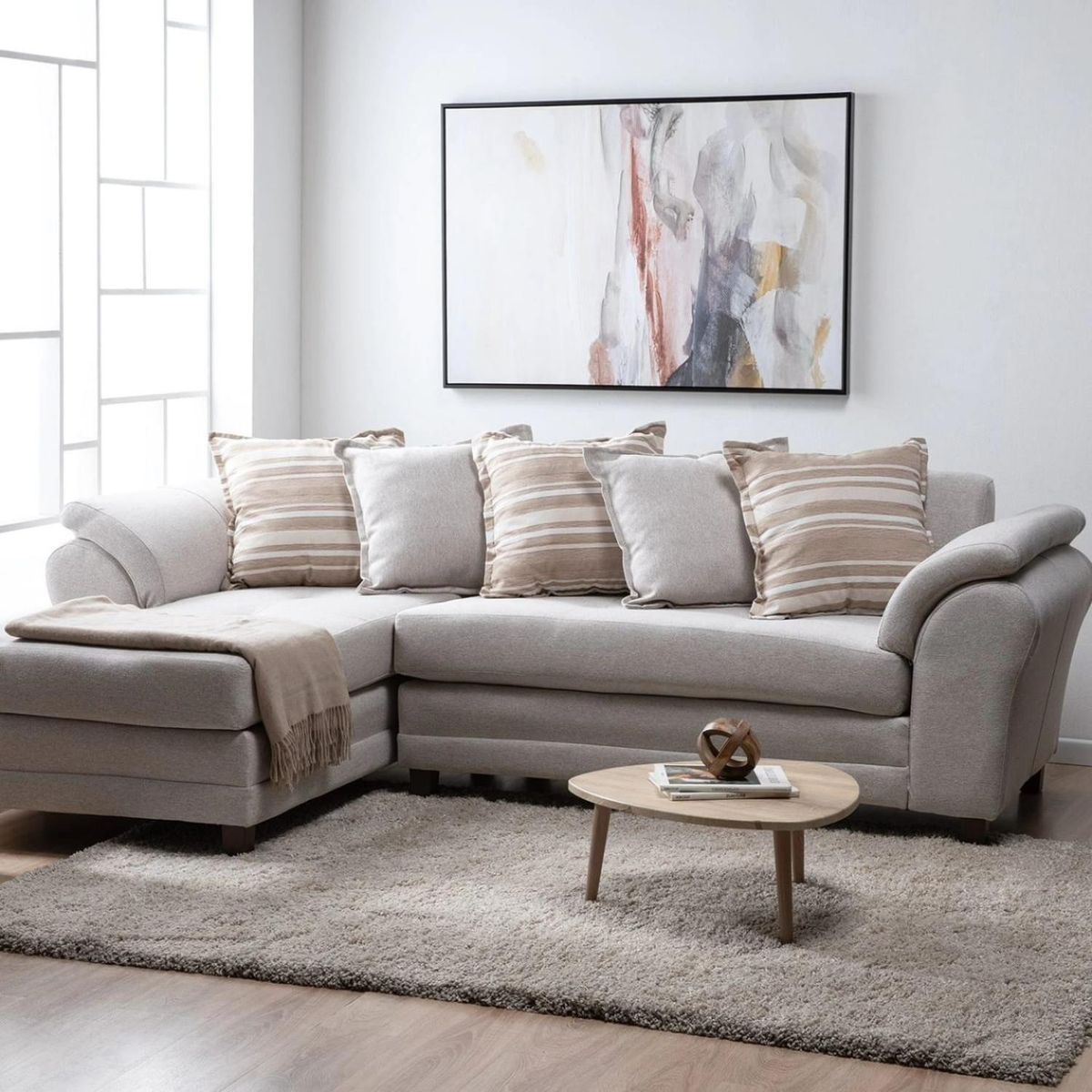 LIVING FACTORY - Sofá Seccional Mustang Resorte Lino Izquierdo Living Factory