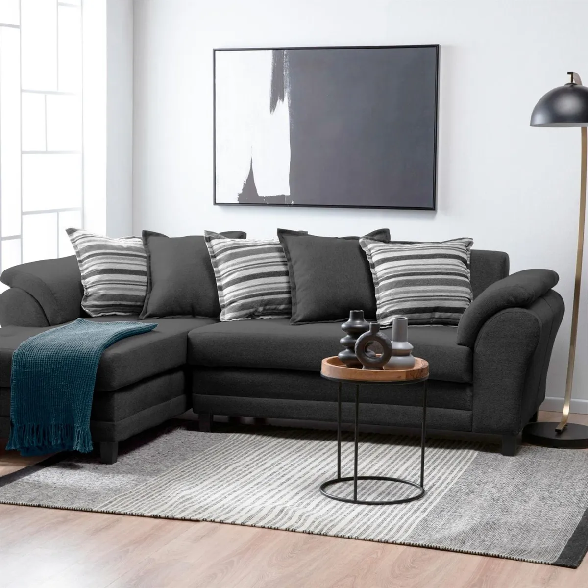 LIVING FACTORY - Sofá Seccional Mustang Resorte Lino Izquierdo Living Factory