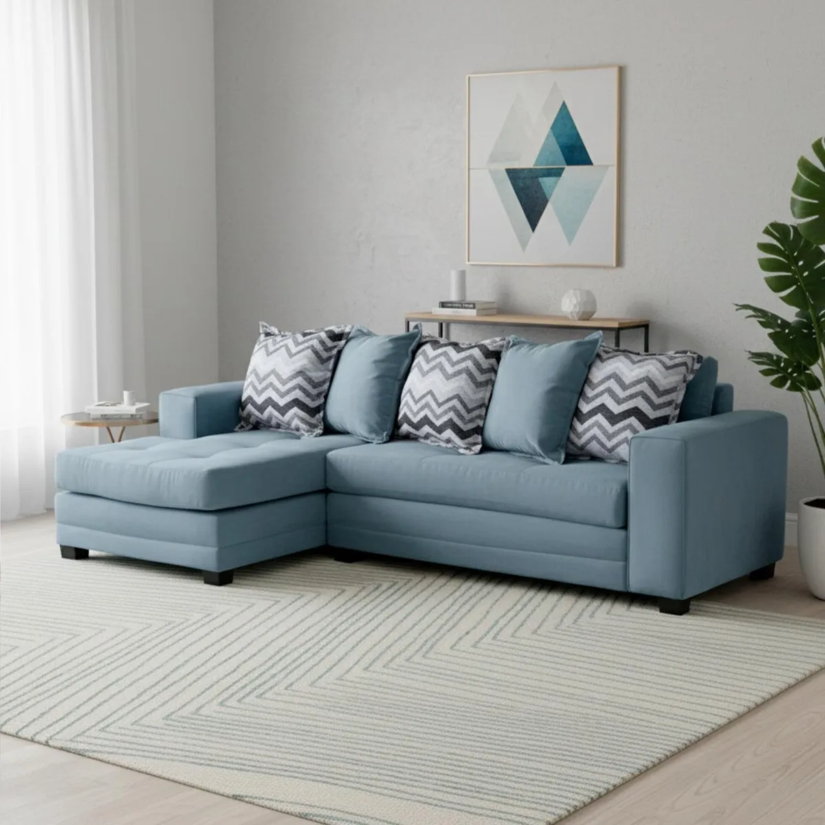 LIVING FACTORY - Sofá Seccional Izquierdo Milan Felpa Living Factory