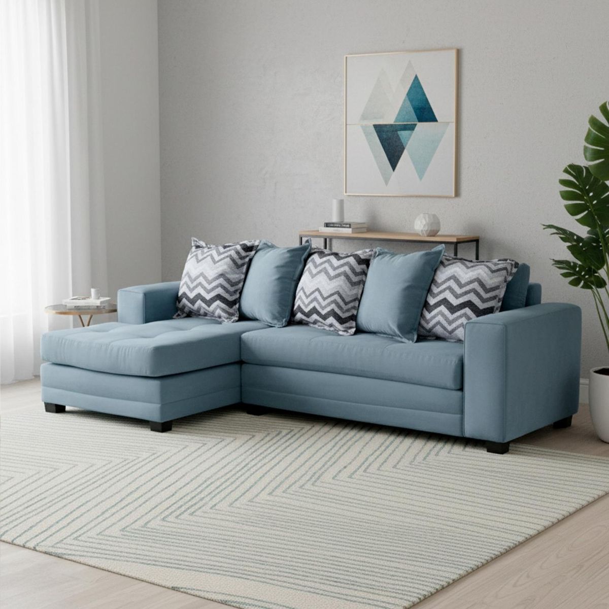 LIVING FACTORY - Sofá Seccional Izquierdo Milan Felpa Living Factory