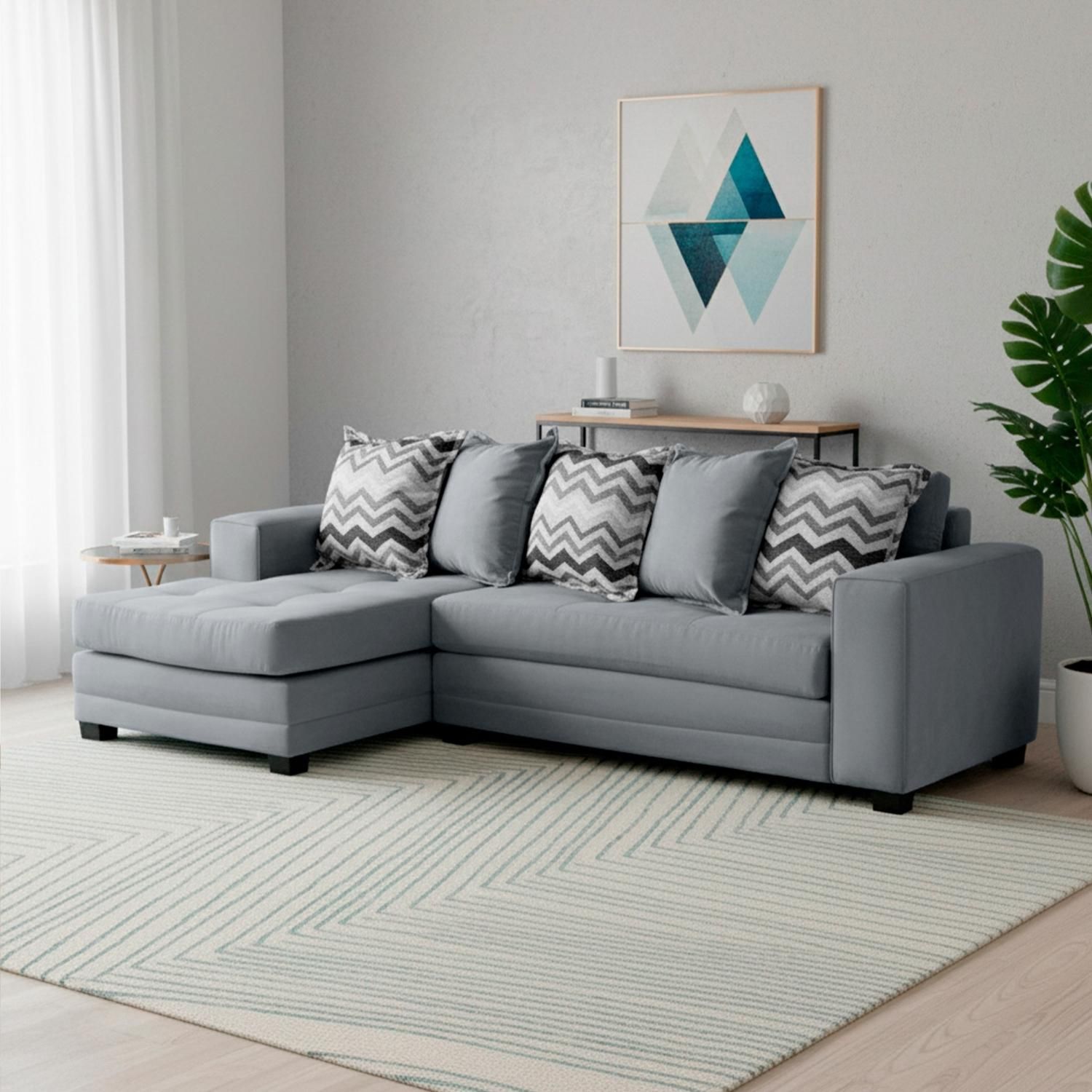 ももタン　WAREHOUSE ウエアハウス PATSY 杢グレー LIVING FACTORY Sofá Seccional Izquierdo Milan Felpa Living Factory