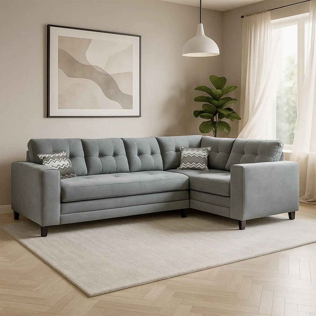 LIVING FACTORY - Sofá Seccional Dubai Resorte Felpa Derecho Living Factory