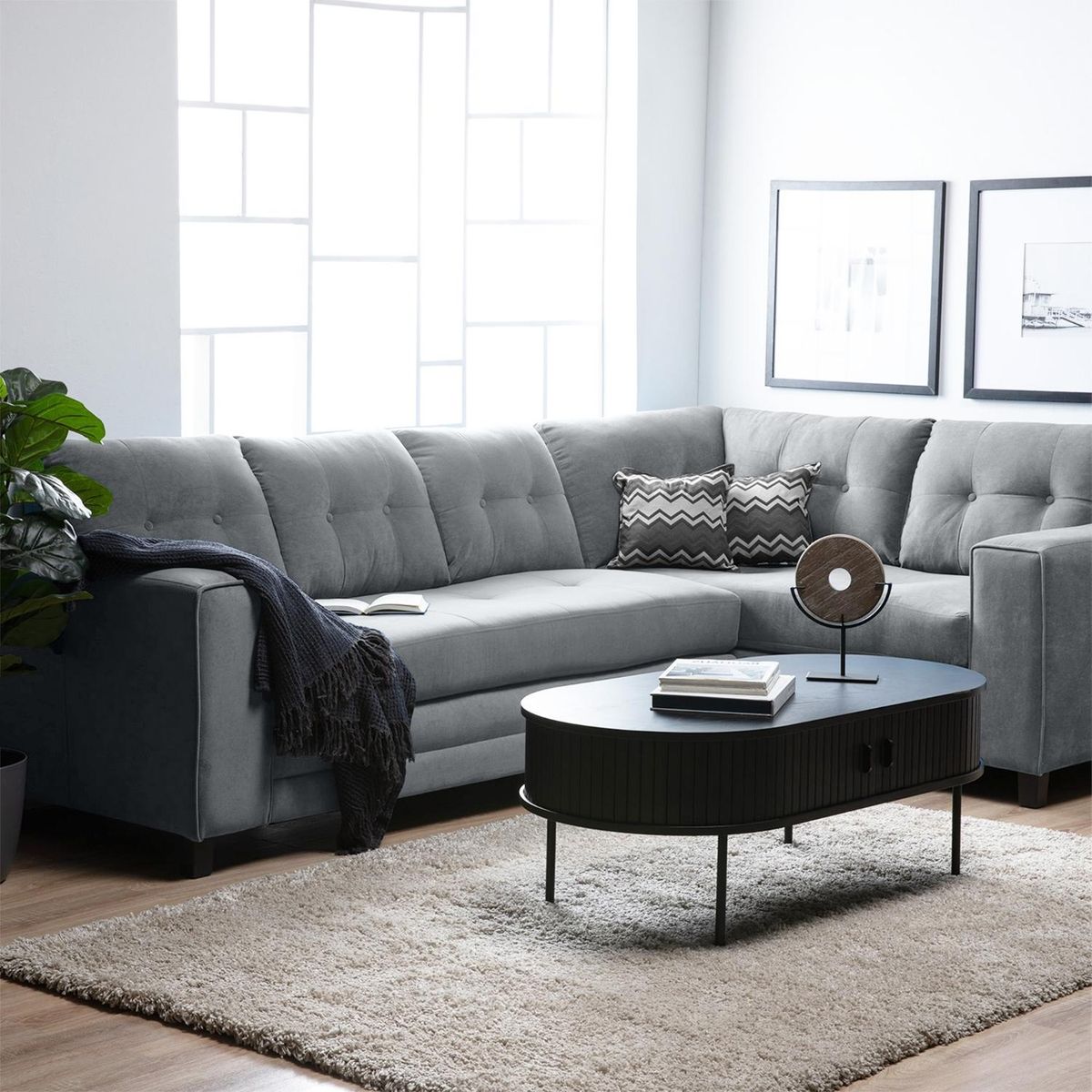 LIVING FACTORY - Sofá Seccional Dubai Resorte Felpa Derecho Living Factory