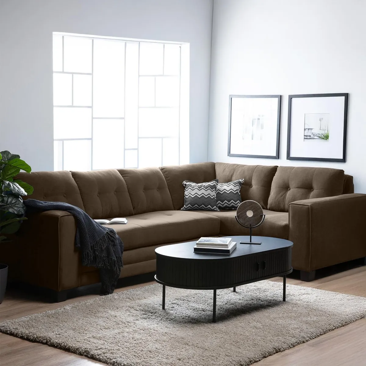 LIVING FACTORY - Sofá Seccional Dubai Resorte Felpa Derecho Living Factory