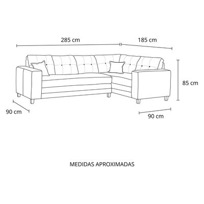 Imagen 2 del producto Sofá Seccional Dubai Resorte Felpa Derecho