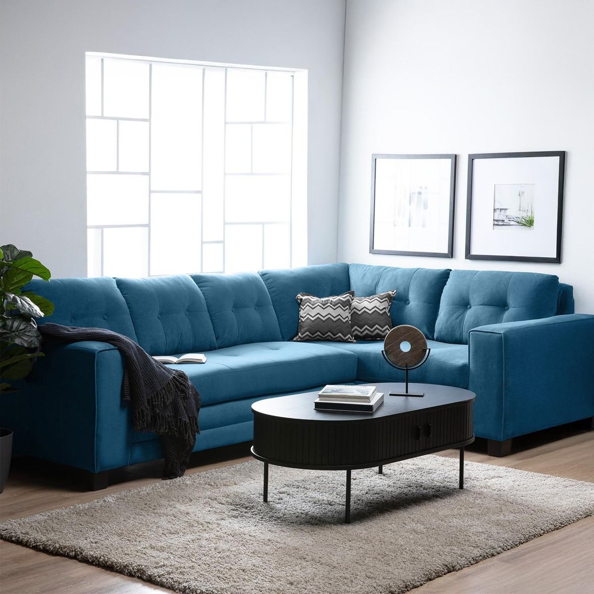 LIVING FACTORY - Sofá Seccional Dubai Resorte Felpa Derecho Living Factory