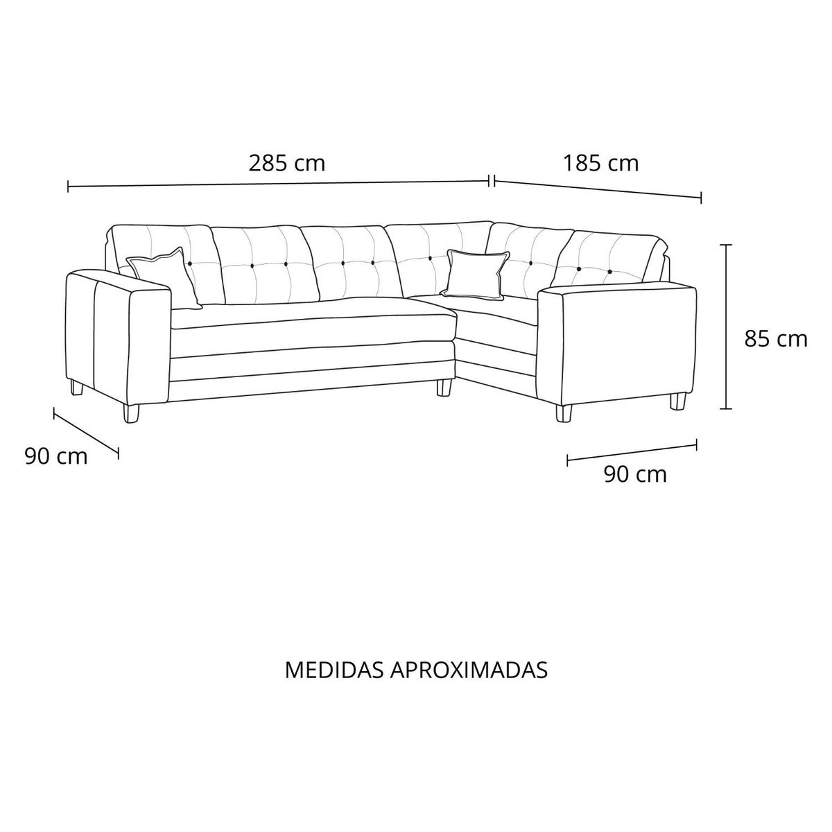 LIVING FACTORY - Sofá Seccional Dubai Resorte Felpa Derecho Living Factory