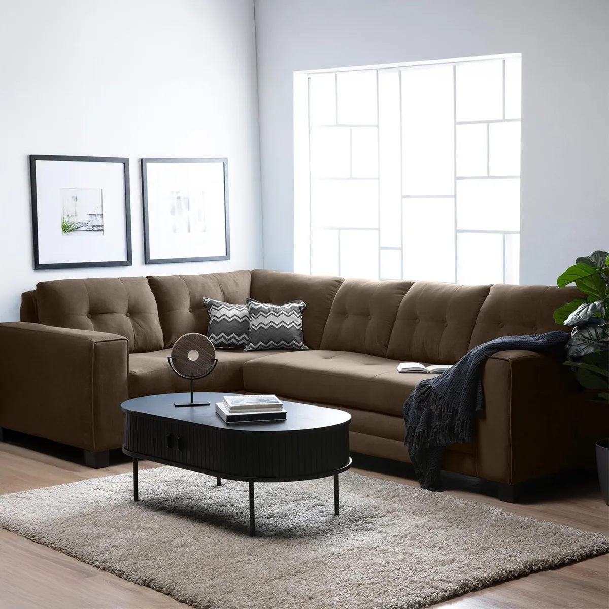 LIVING FACTORY - Sofá Seccional Dubai Resorte Felpa Izquierdo Living Factory