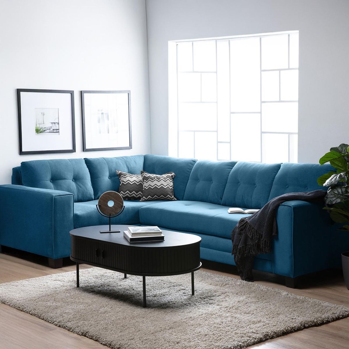 LIVING FACTORY - Sofá Seccional Dubai Resorte Felpa Izquierdo Living Factory