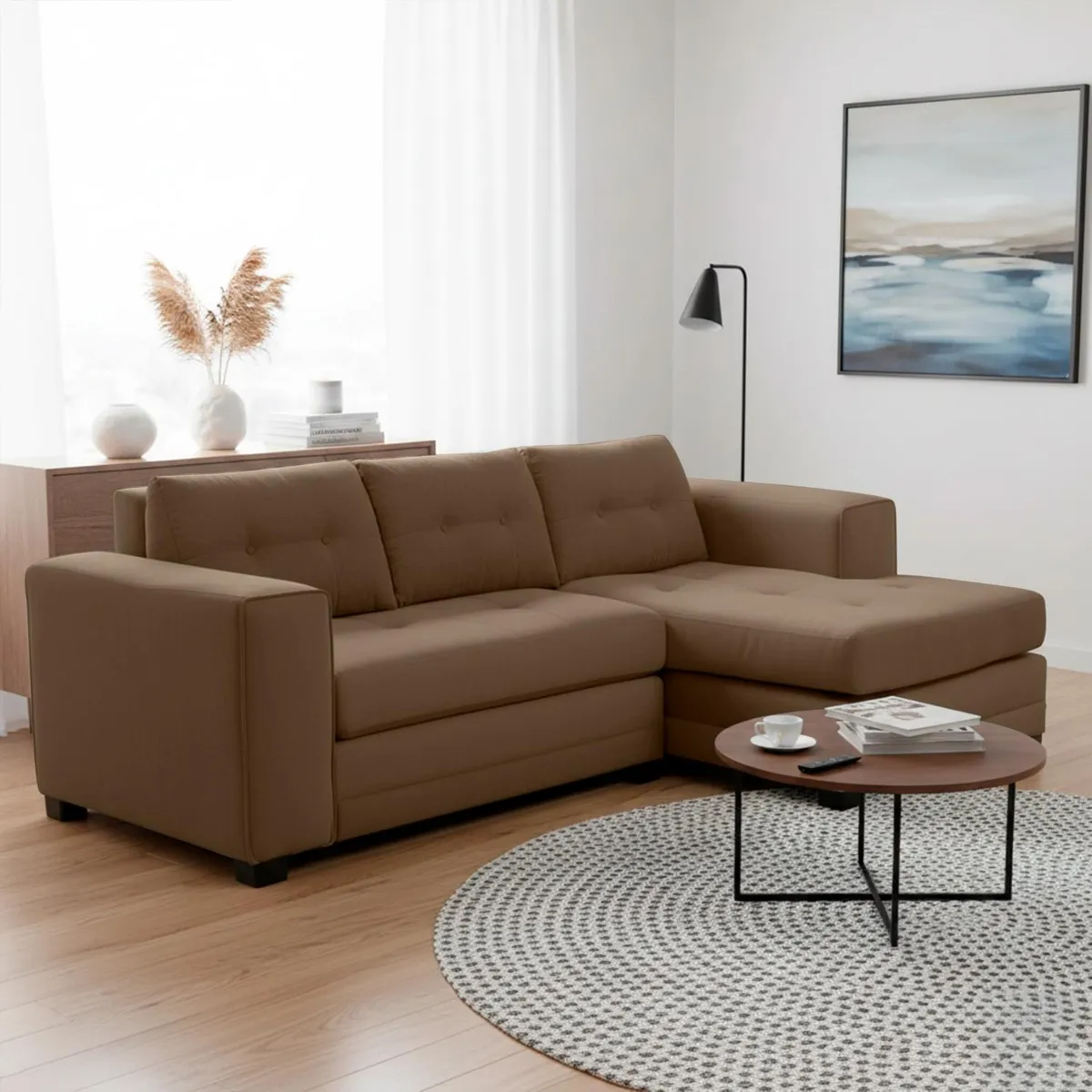 LIVING FACTORY - Sofá Seccional Roma Resorte Felpa Derecho Living Factory