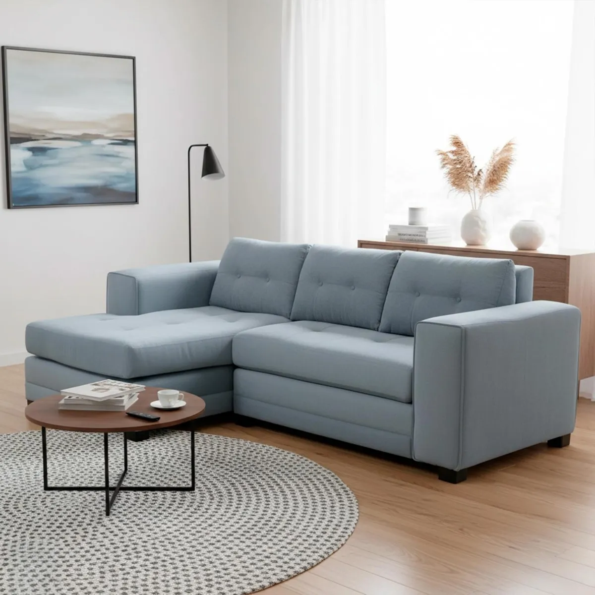 LIVING FACTORY - Sofá Seccional Roma Resorte Felpa Izquierdo Living Factory