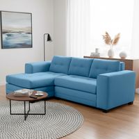 LIVING FACTORY Sofá Seccional Roma Resorte Felpa Izquierdo Living