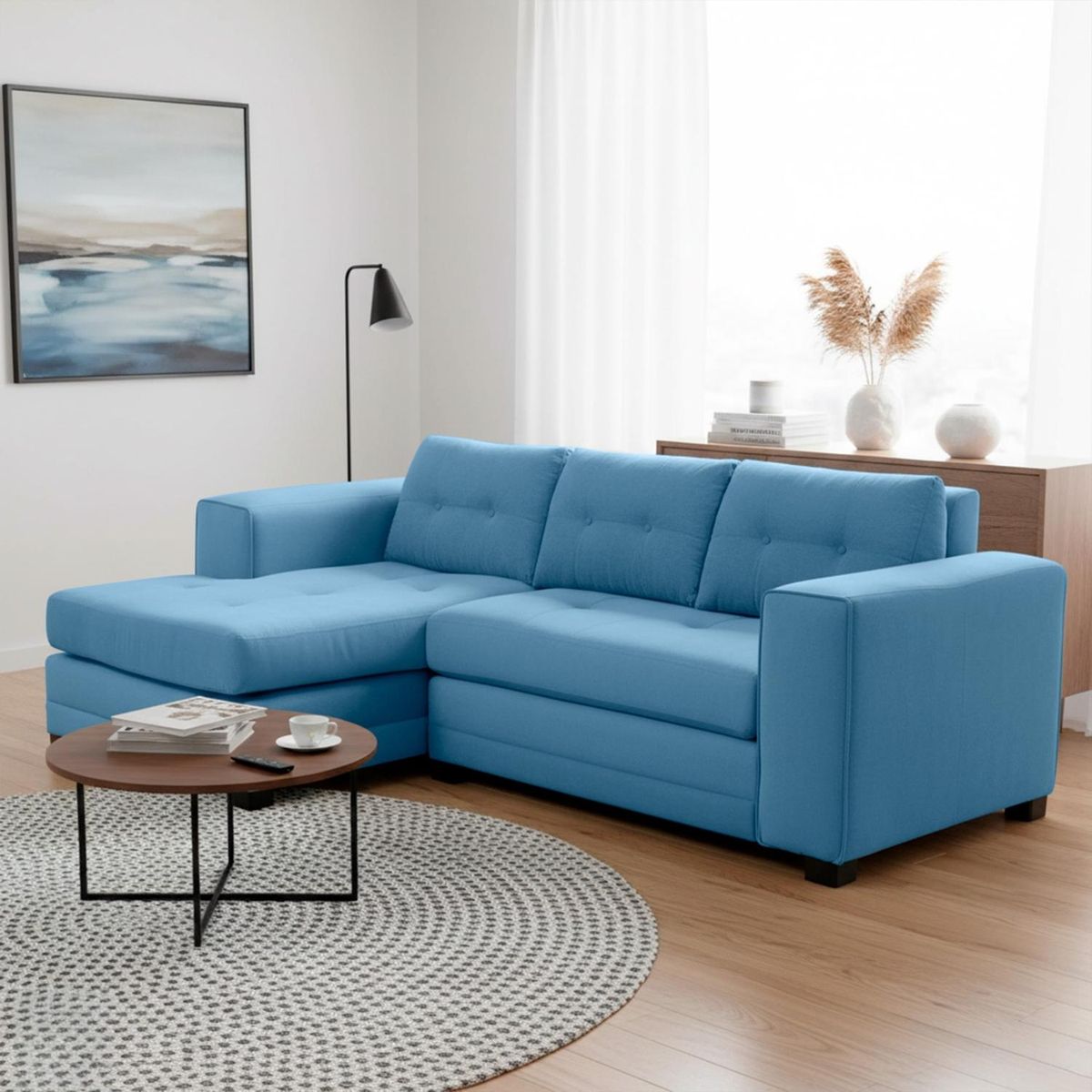 LIVING FACTORY - Sofá Seccional Roma Resorte Felpa Izquierdo Living Factory