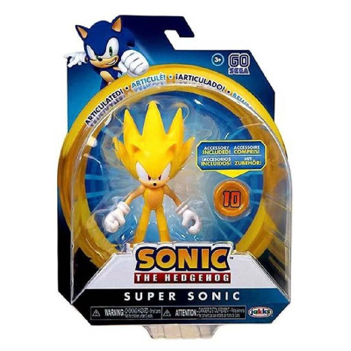 JAKKS PACIFIC - Sonic - Figura Super Sonic 10 cm y Accesorio