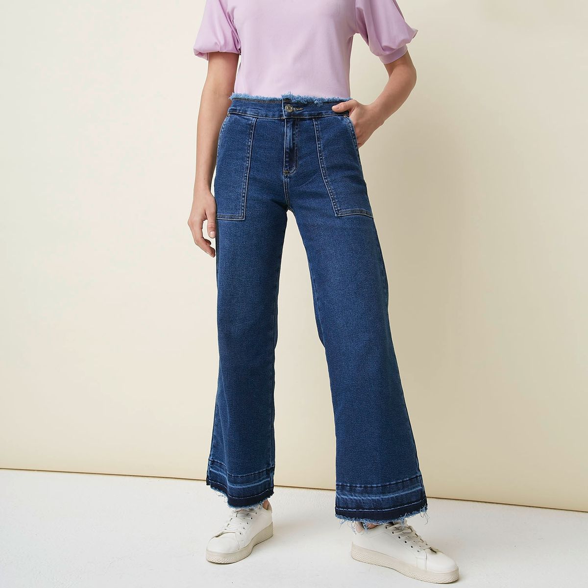 UNIVERSITY CLUB - Jeans Wide Leg Tiro Alto Mujer University Club