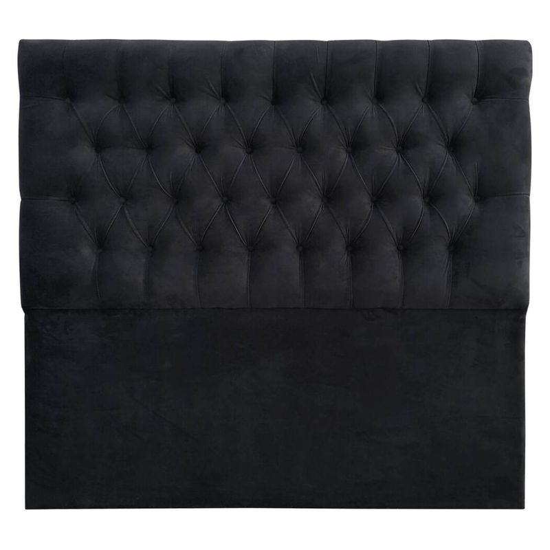 VINTAGE MOBEL - Respaldo Capitone Queen Felpa Negra
