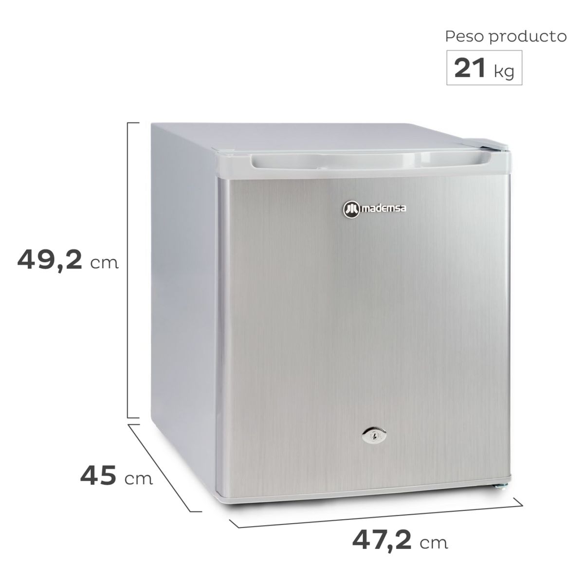 MADEMSA - Frigobar 41 Litros Plateado MR 50S Mademsa