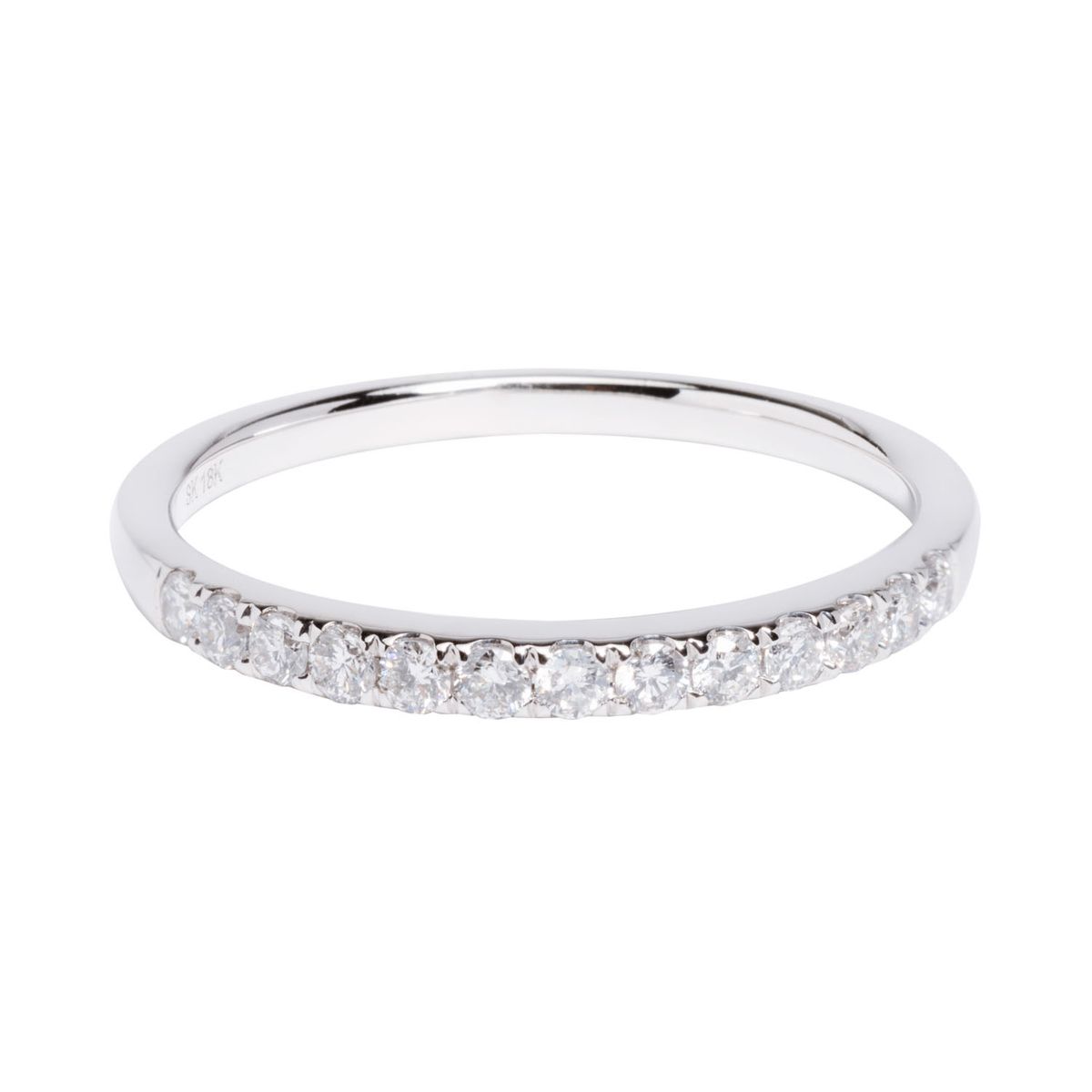 AG ALTA GAMA - Anillo Cintillo De Oro Blanco 18Kt Con Diamantes 0,27Ct Ag Alta Gama