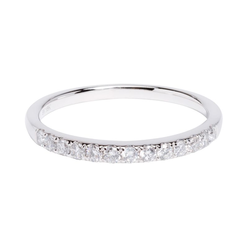 AG ALTA GAMA - Anillo Cintillo De Oro Blanco 18Kt Con Diamantes 0,27Ct Ag Alta Gama