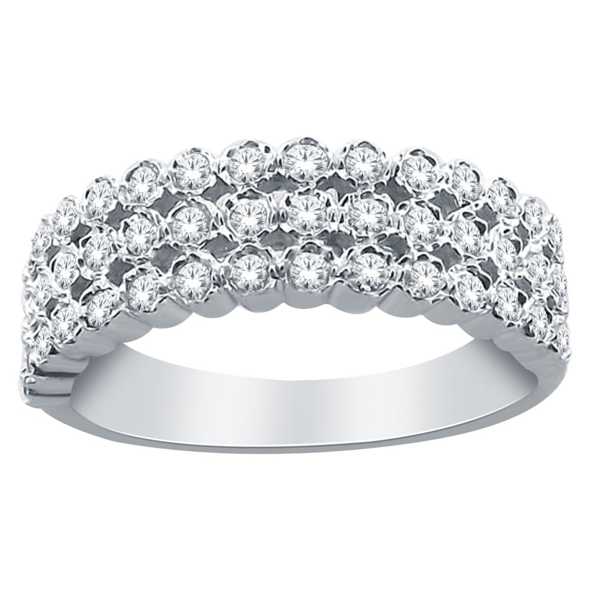 AG ALTA GAMA - Joyería Anillo De Oro Blanco Mujer Ag Alta Gama