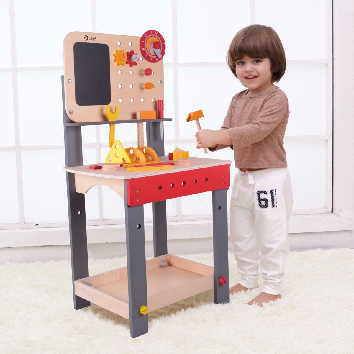 KIDSCOOL - Mesa Carpintero Con Herramientas Para Niños Kidscool