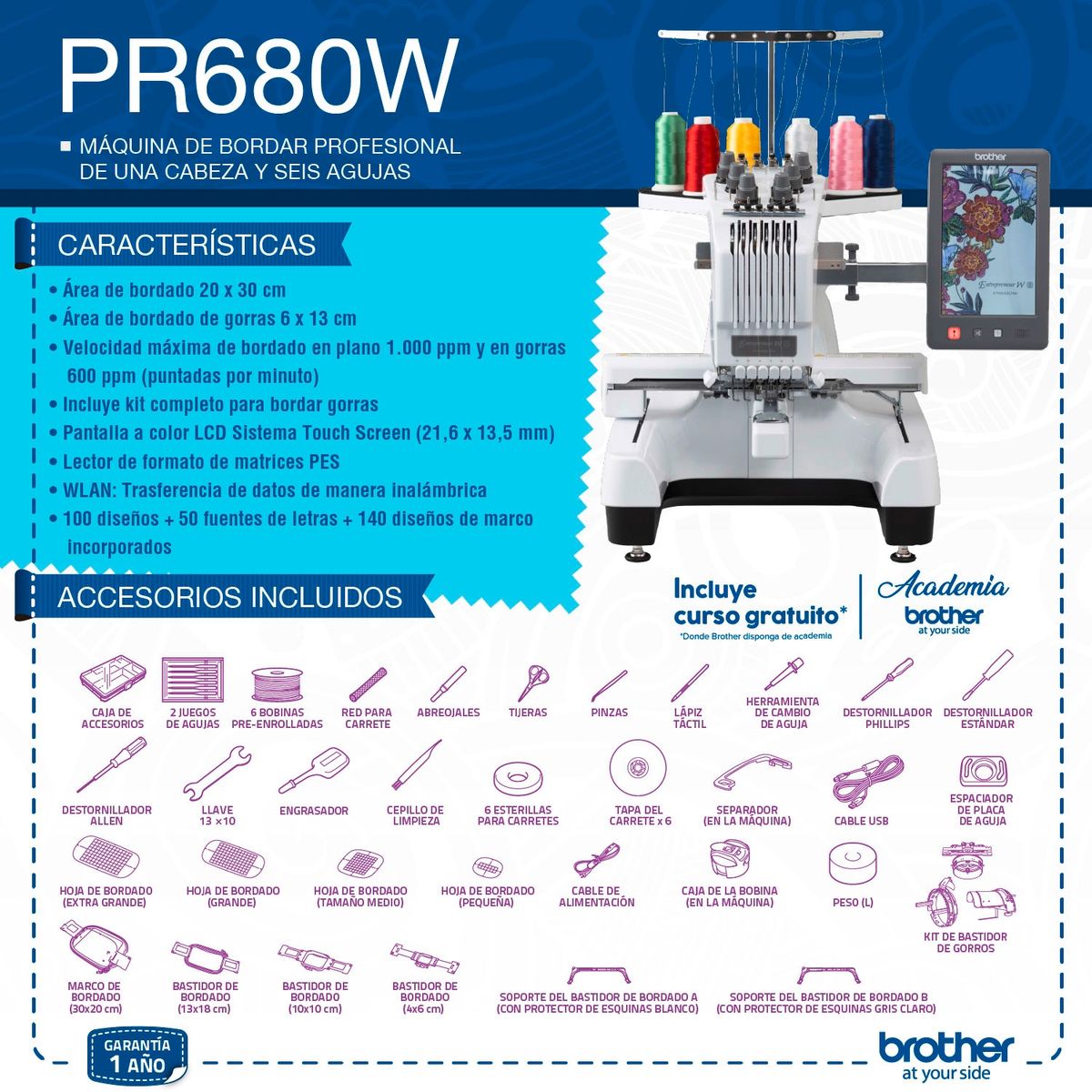 BROTHER - Bordadora Profesional Brother PR680W