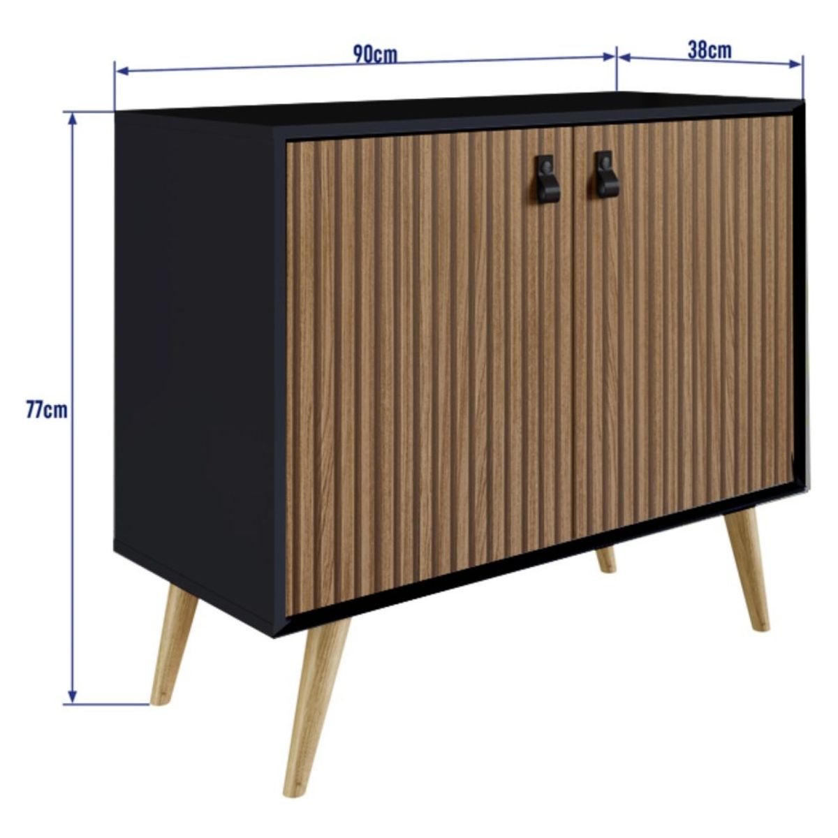 BE DESIGN - Buffet Amber 2 Puertas Negro Be Design