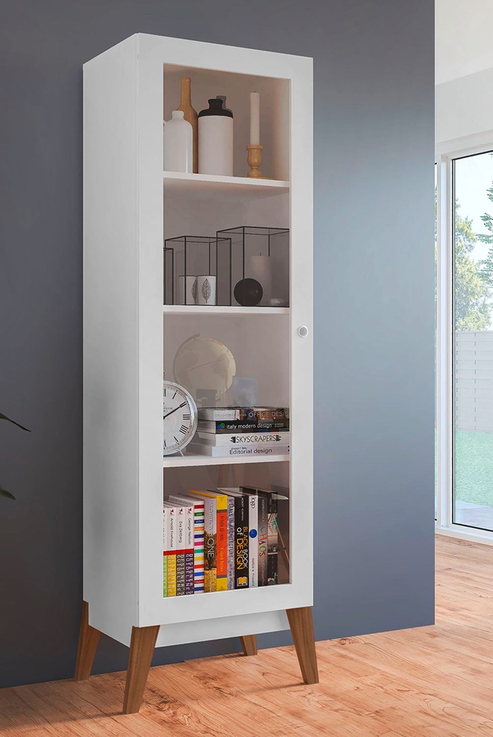 BE DESIGN - Vitrina 1 Puerta Amber blanco Be Design