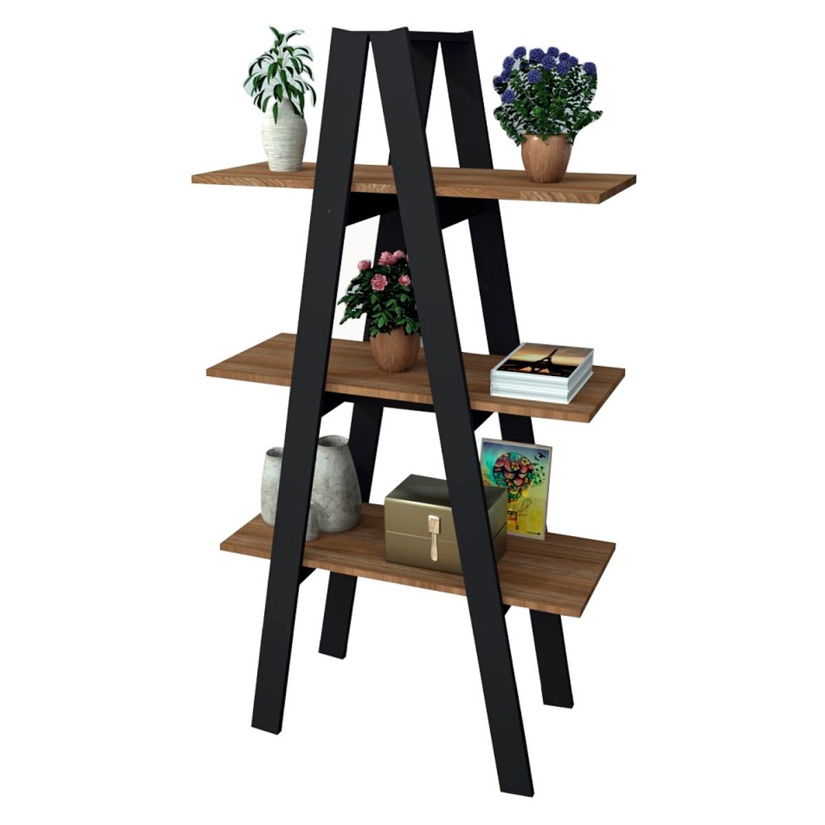 BE DESIGN - Estante 3 Niveles Urban Negro Be Design