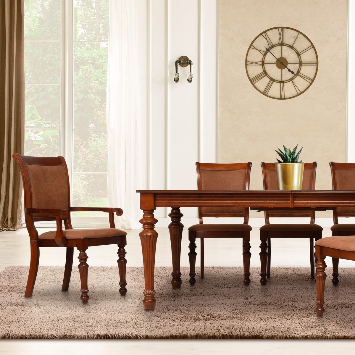 CIC - Juego De Comedor New Carrera 6 Sillas + 2 Sitiales Cic