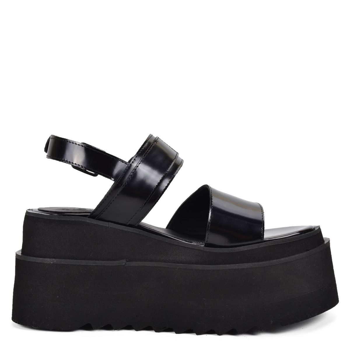 JOKU - Sandalia Mujer Cuero Negro Joku