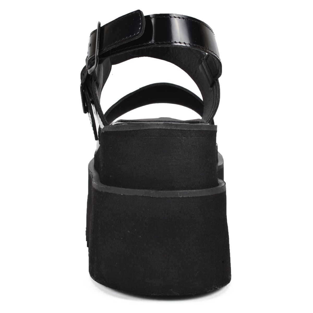 JOKU - Sandalia Mujer Cuero Negro Joku