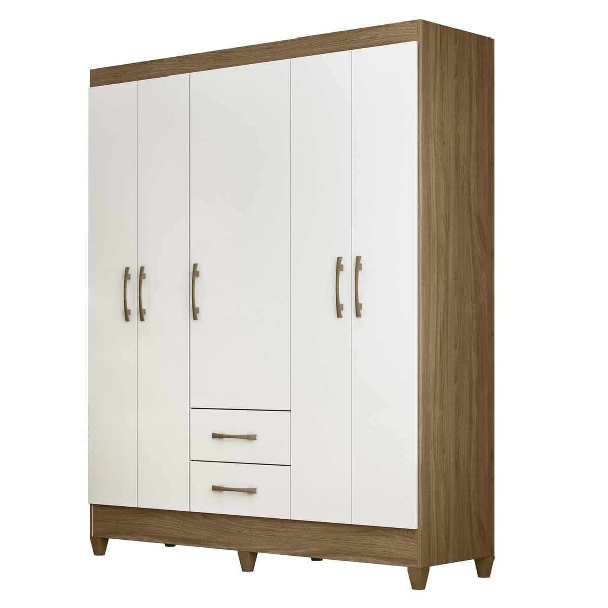 ROCH LTDA - Closet Roch Assis 5 Puertas 2 Caj Natural Blanco