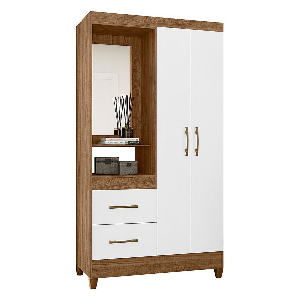ROCH LTDA - Closet Roch Leme 2 puertas 2 Caj Natural Blanco
