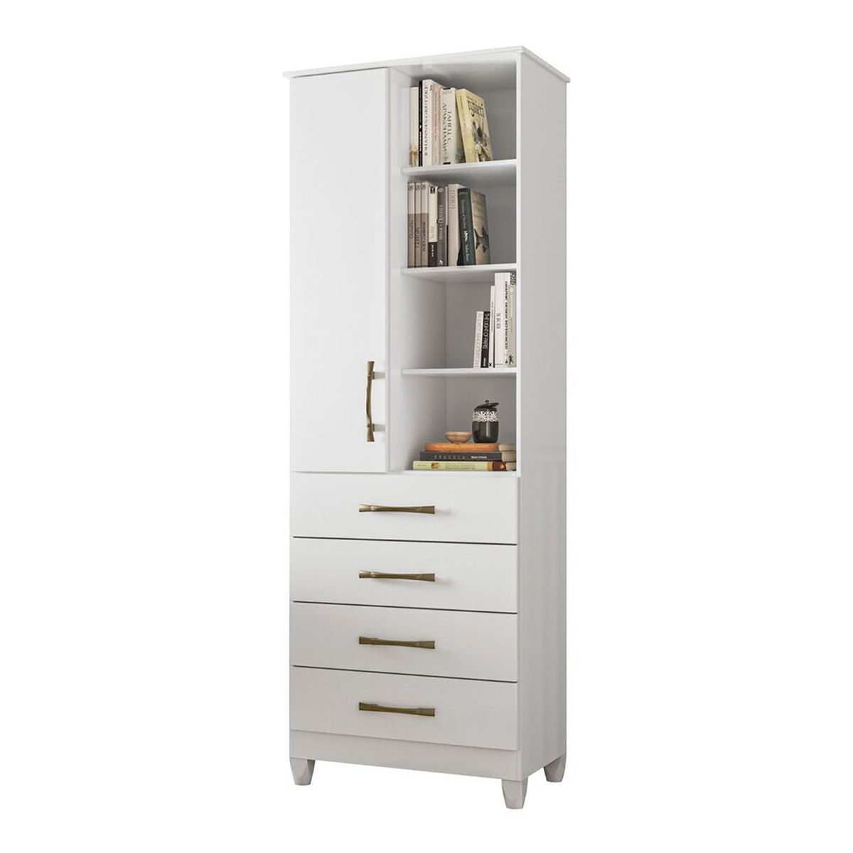 ROCH LTDA - Closet Roch Lara 1 Puerta 4 Cajones Blanco