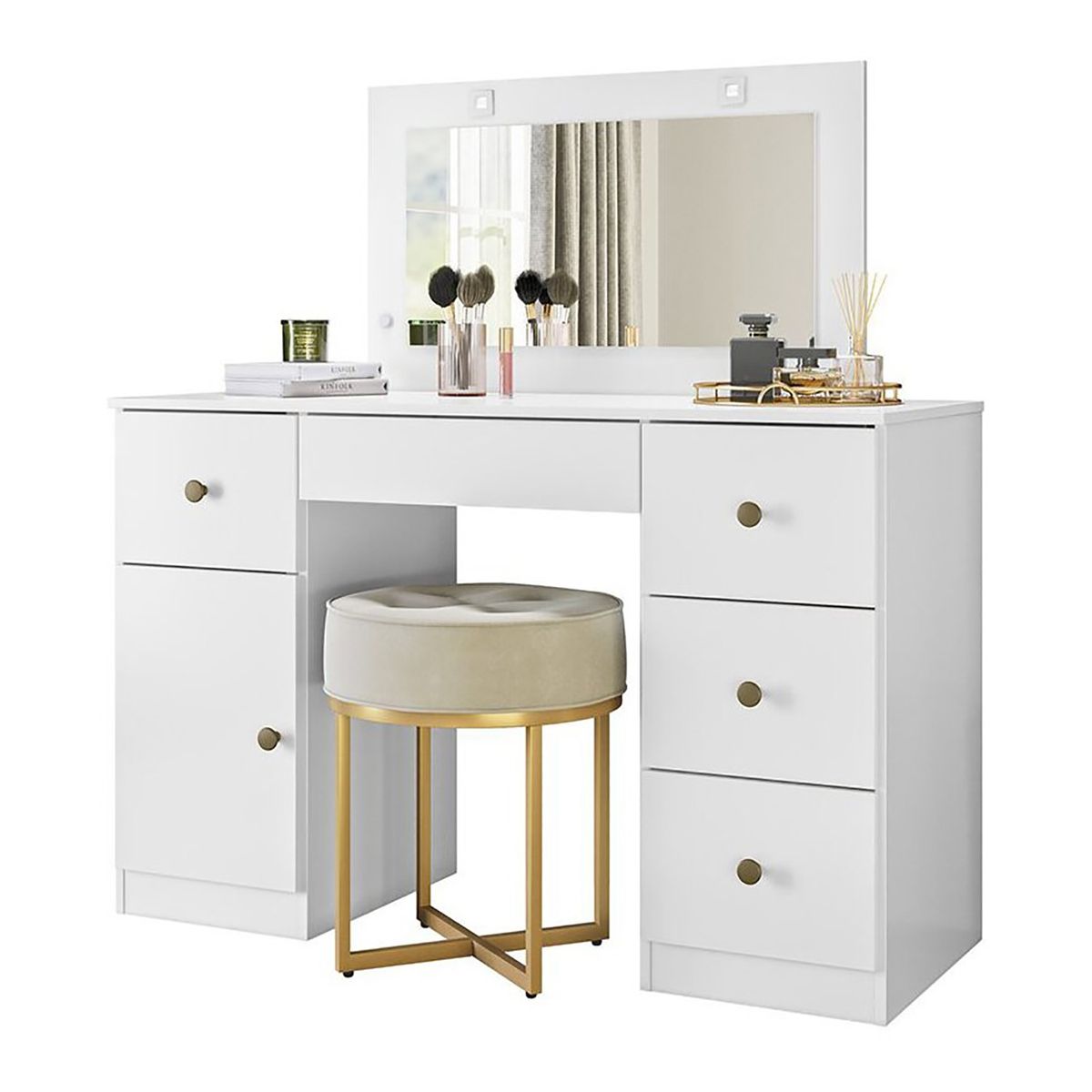 ROCH LTDA - Tocador Roch Sueños 1 Puerta 4 Cajones Blanco