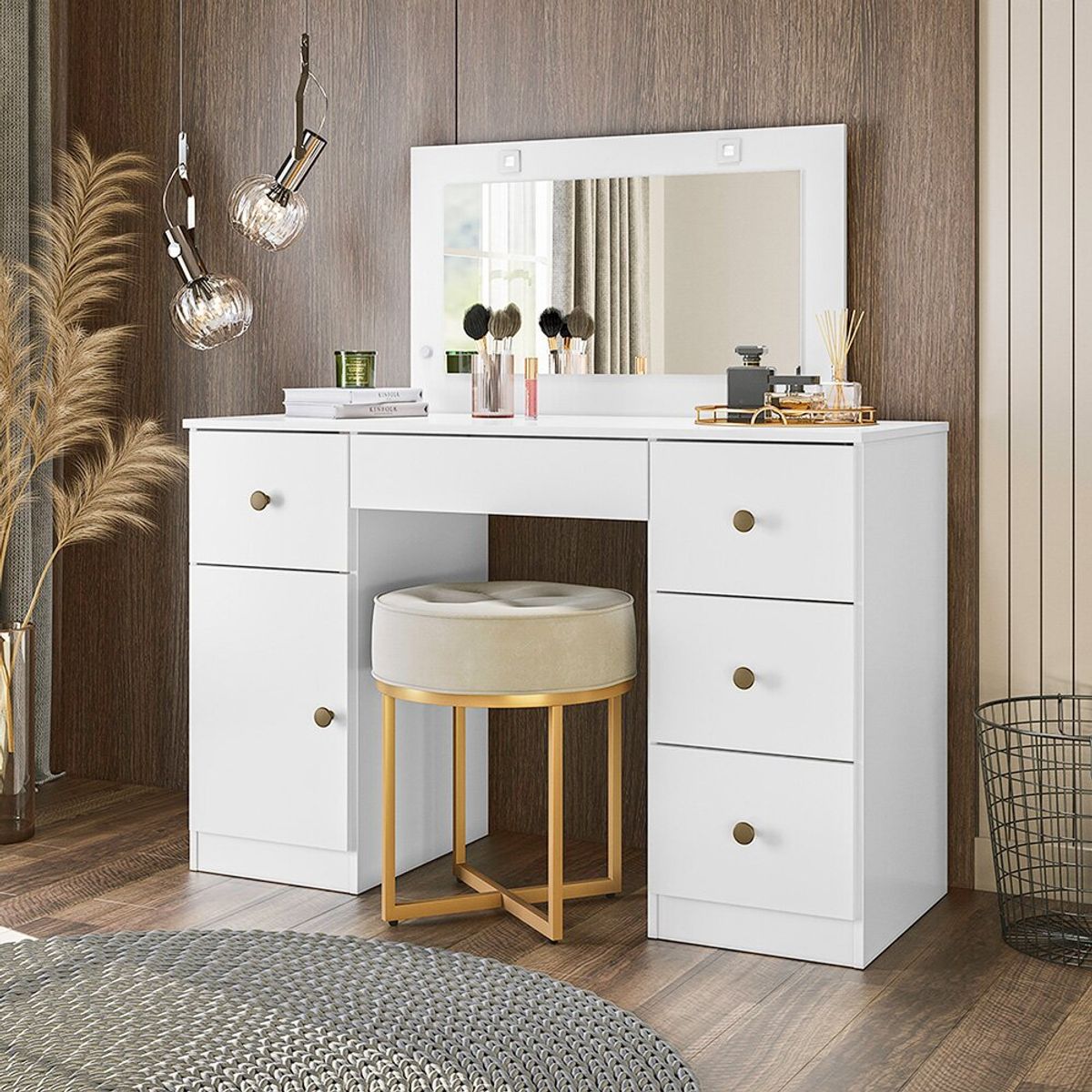 ROCH LTDA - Tocador Roch Sueños 1 Puerta 4 Cajones Blanco