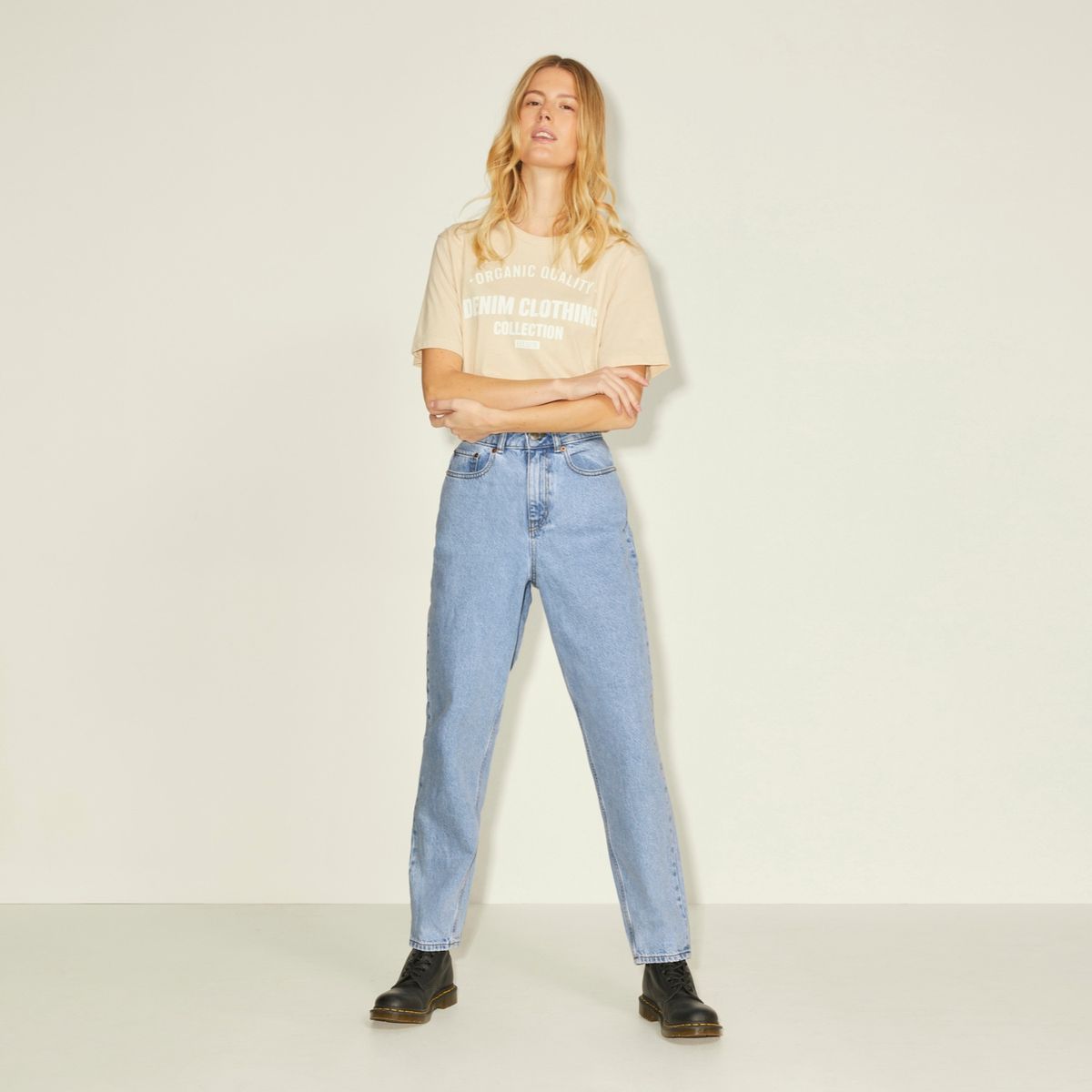 JJXX - Jeans Mom Tiro Alto Algodón Mujer JJXX