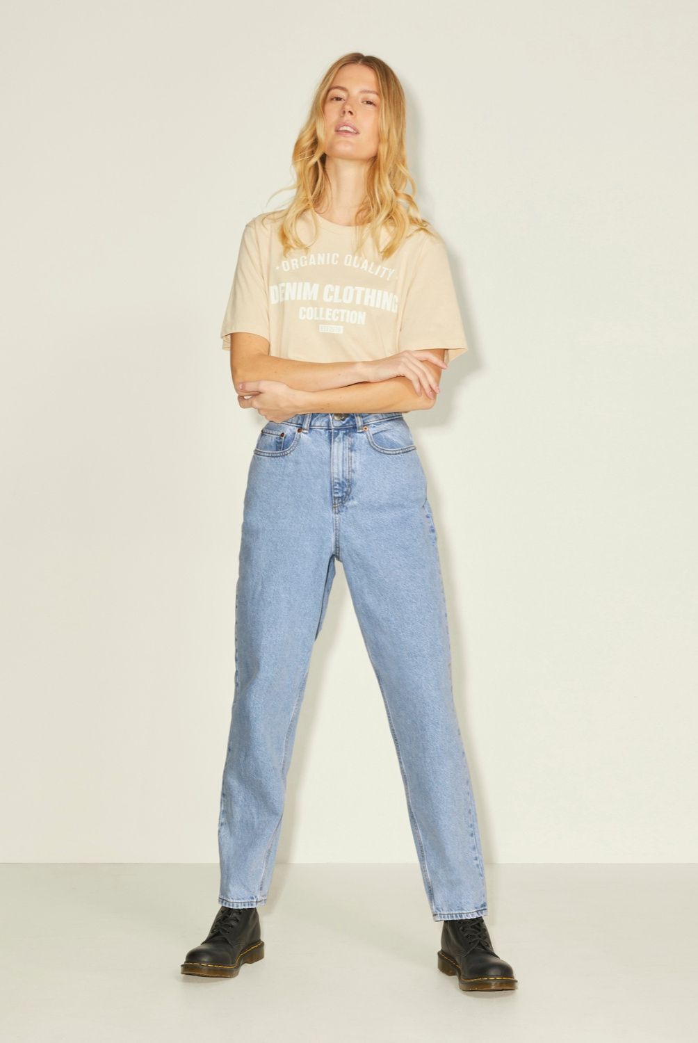 JJXX - Jeans Mom Tiro Alto Algodón Mujer JJXX