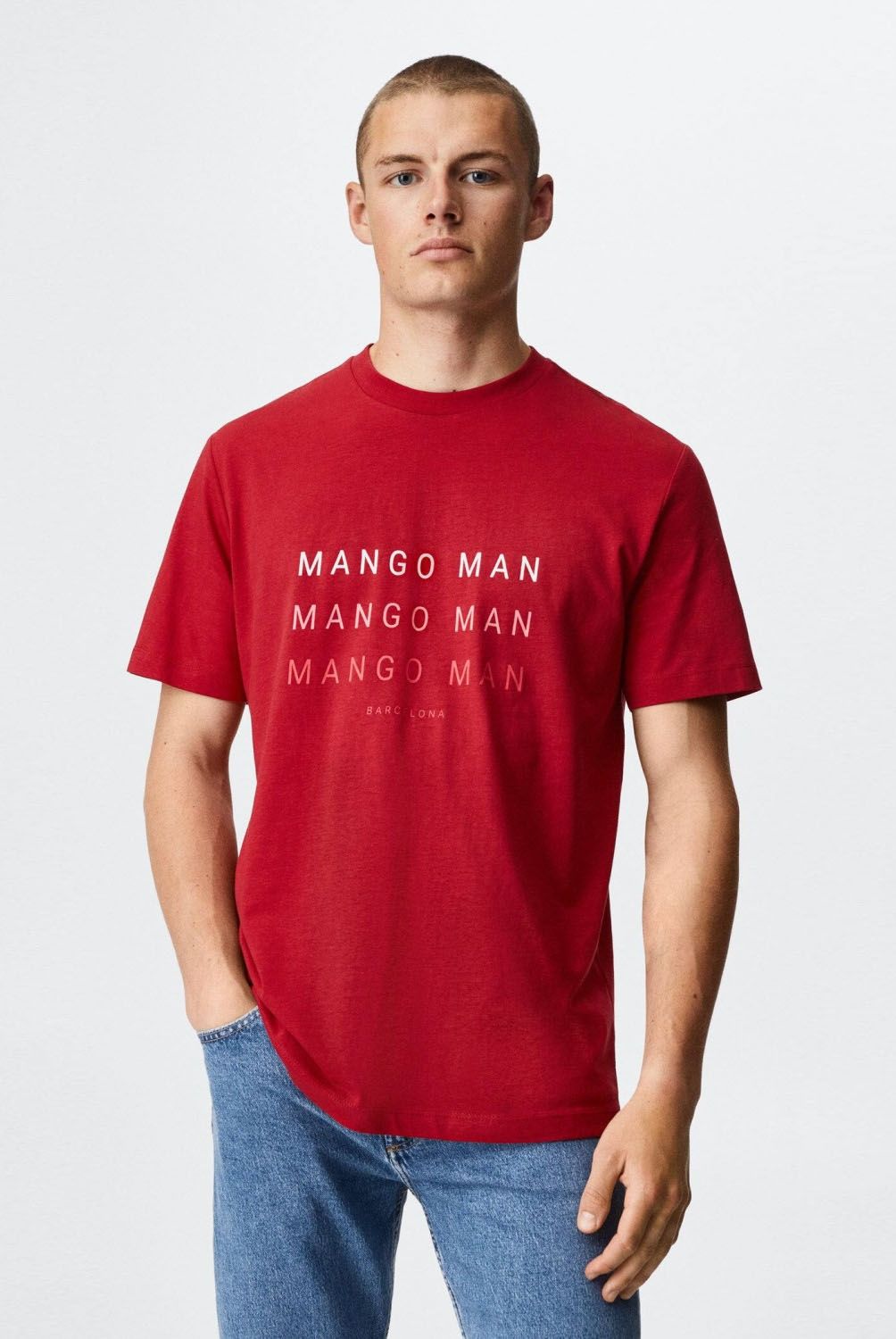 MANGO MAN - Mango Man Polera Estampado Logo Hombre