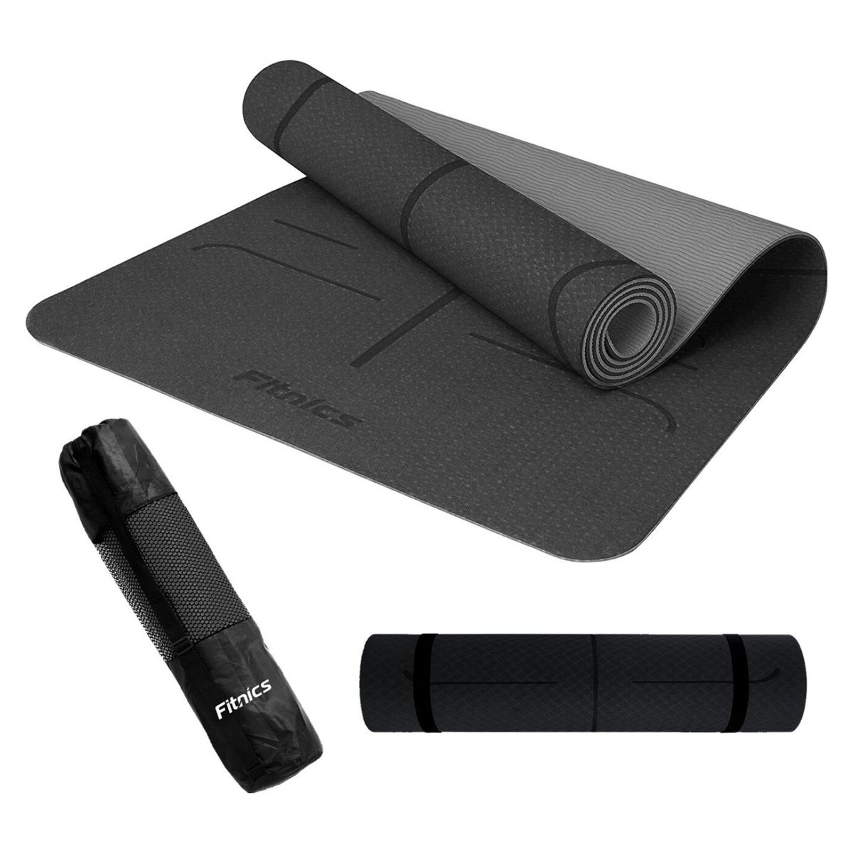 FITNICS - Mat Yoga Colchoneta Guías Eco 6Mm  Bolso  Correa