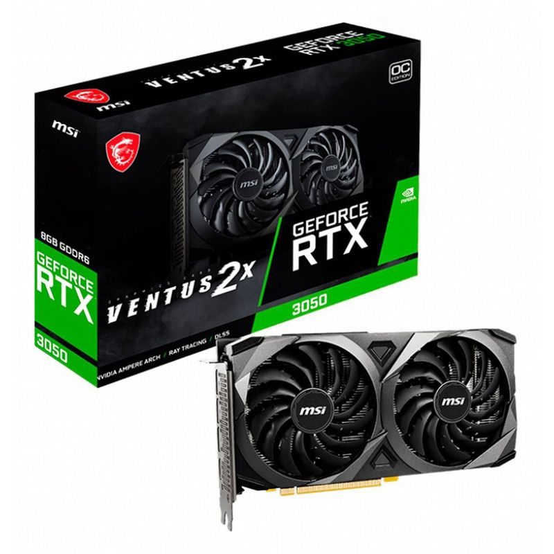 MSI - Tarjeta de Vídeo MSI GeForce RTX 3050 VENTUS 2X8GB