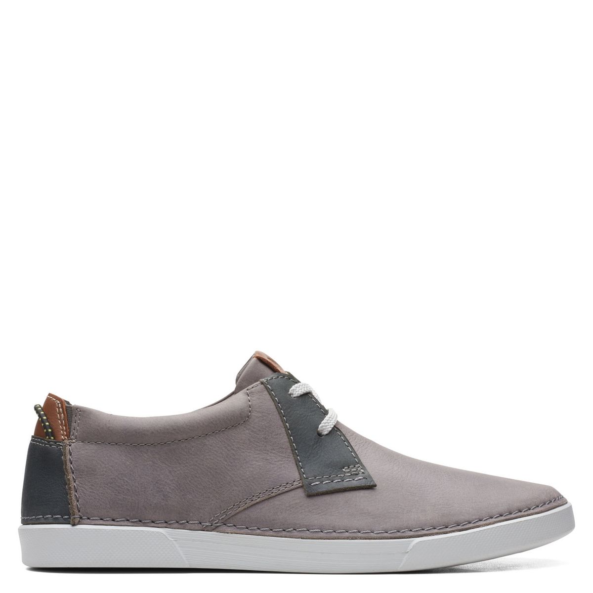 CLARKS - Zapato Casual Hombre Cuero Gris Clarks