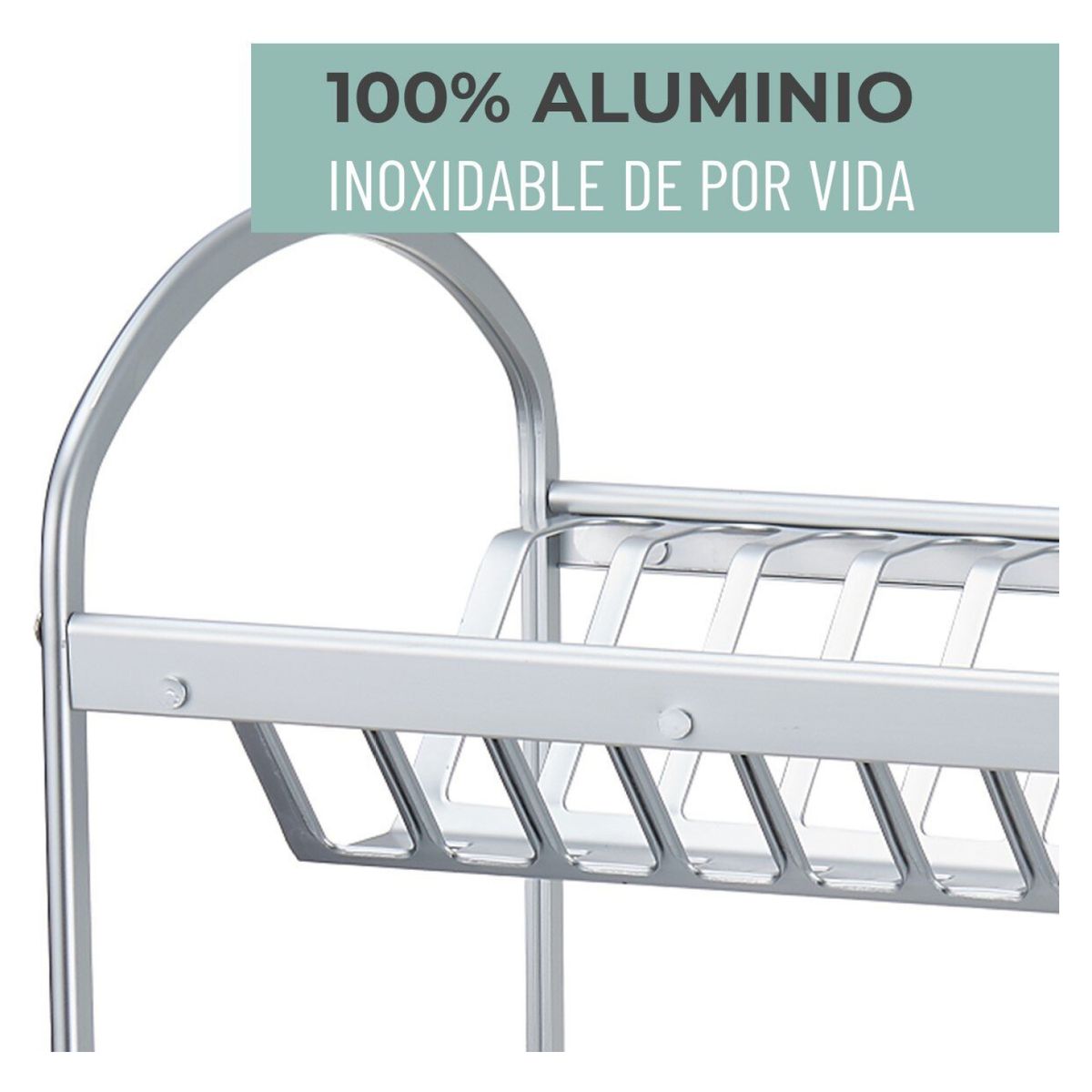 CASATUA - Secaplatos Escurridor 2 Niveles Aluminio Inoxidab