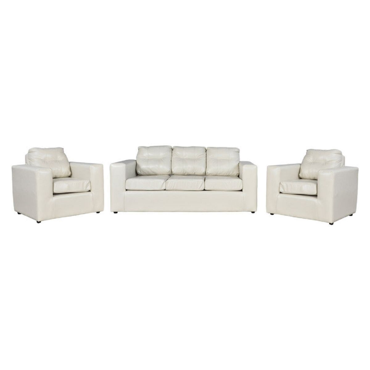 JDO & DESIGN - Juego Living 3+1+1 Nize Pu Beige Mica