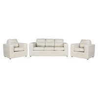 Juego Living 3+1+1 Nize Pu Beige Mica